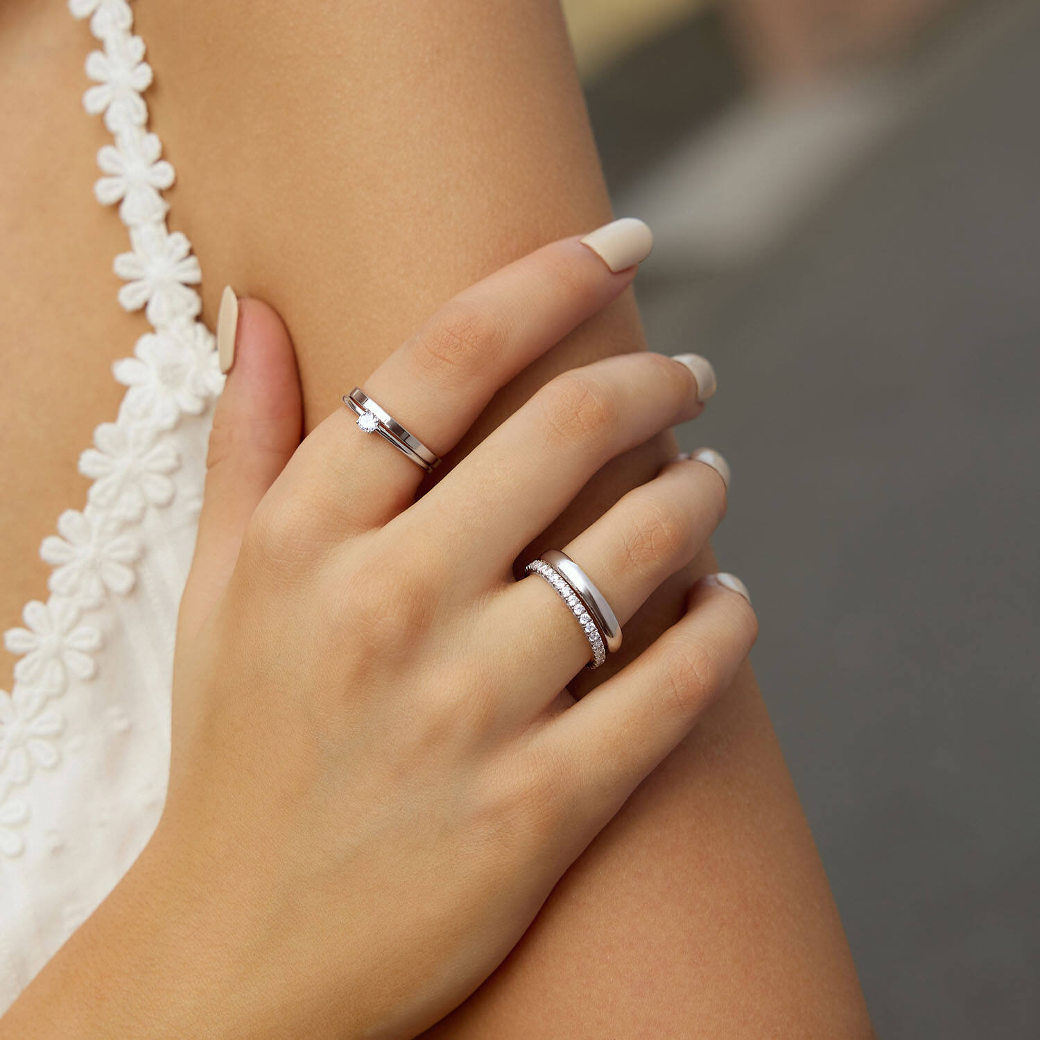  Sunny Sparkler - Rings with zirconia - Silver / Rhodium plated - Zirconia
